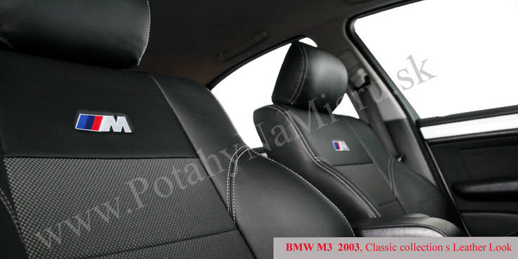 Autopoťahy pre BMW M3  2003   Classic collection na bokoch s kožou