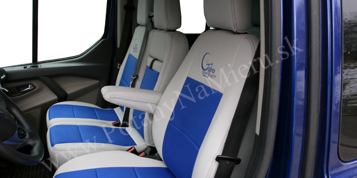 Autopoťahy pre Ford Transit Custom, RS design collection, vlastný návrh výšivky